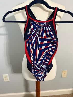 Swim team- Girls' Red, White & Blue One-Piece Swimsuit